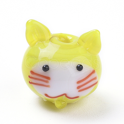 Handmade Lampwork Kitten Beads LAMP-I020-04-1