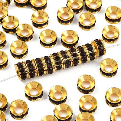 Brass Rhinestone Spacer Beads RB-A020-9mm-11G-1