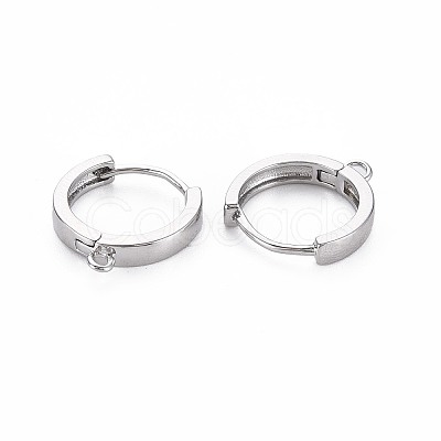 Brass Huggie Hoop Earring Findings X-KK-S364-158-1