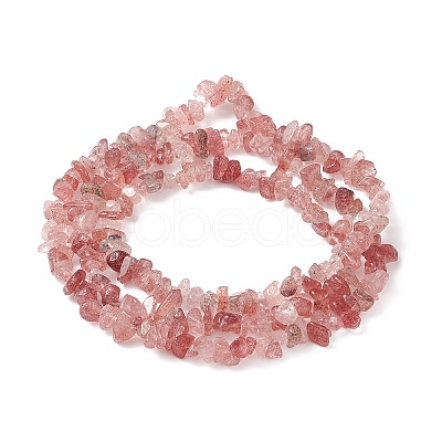 Natural Strawberry Quartz Chip Bead Strands LS-G-M205-56-1