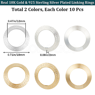 20Pcs 2 Colors Brass Linking Rings KK-BBC0010-38-1