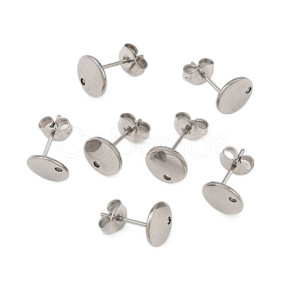 Non-Tarnish 304 Stainless Steel Stud Earring Findings X-STAS-R063-35-1