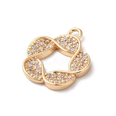 Brass Micro Pave Cubic Zirconia Pendants KK-C062-091G-1