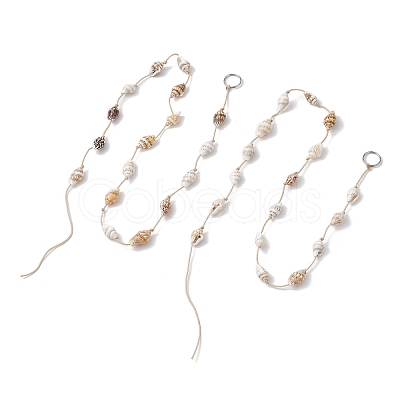 Natural Sea Shell Beads Hanging Ornaments HJEW-JM02970-1