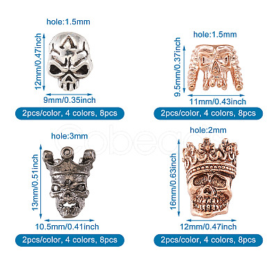 32Pcs 16 Styles Tibetan Style Alloy Beads FIND-FW0001-13-1