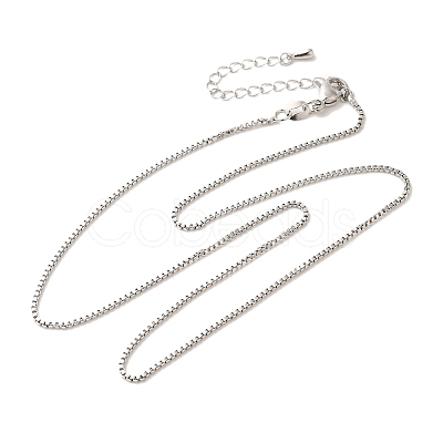 Brass Box Chain Necklaces NJEW-B119-07P-1