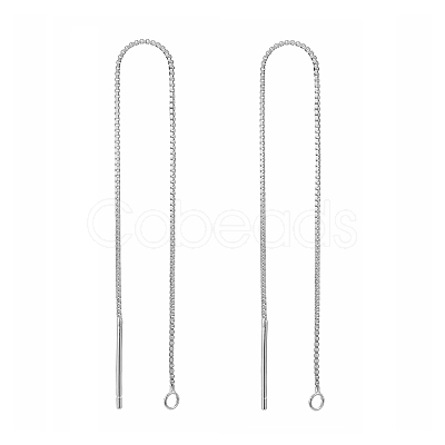 Anti-Tarnish Rhodium Plated 925 Sterling Silver Stud Earring Findings STER-E051-C-01P-1