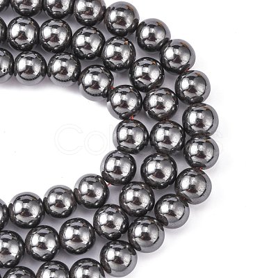 Magnetic Synthetic Hematite Beads Strands G-Q893-12mm-1