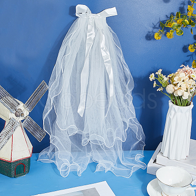 Organza Bridal Veils AJEW-WH20020-254B-1