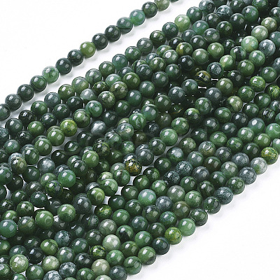 Natural African Jade Beads Strands G-K091-6mm-1
