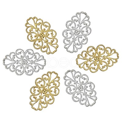 10Pcs 2 Colors Brass Filigree Joiners KK-YW0002-20-1