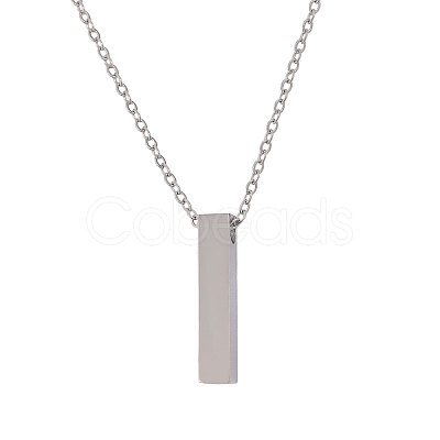 304 Stainless Steel Rectangle Pendant Urn Ashes Necklaces NJEW-WH0036-031P-1