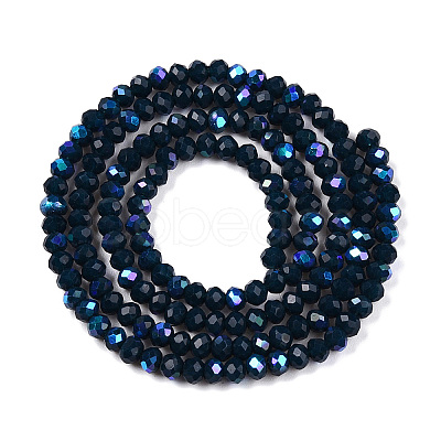 Electroplate Opaque Solid Color Glass Beads Strands EGLA-A044-P2mm-L16-1