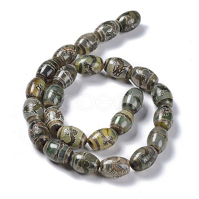 Tibetan Style dZi Beads Strands TDZI-E005-01D-1