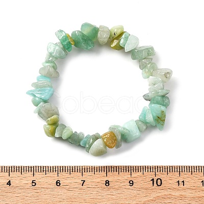 Unisex Chip Natural Flower Amazonite Beaded Stretch Bracelets BJEW-S143-26-1