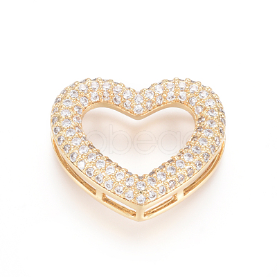 Brass Micro Pave Clear Cubic Zirconia Multi-Strand Links ZIRC-L085-35G-1