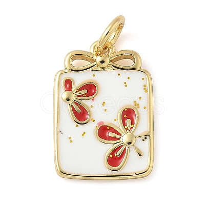 Brass Enamel Pendants KK-C110-17B-02G-1