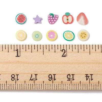 60G 10 Style Handmade Polymer Clay Cabochons CLAY-FS0001-31-1
