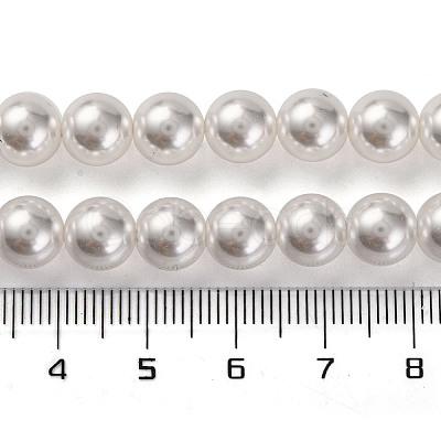 Baking Paint Pearlized Glass Pearl Round Bead Strands PEAR-H019-02C-04-1