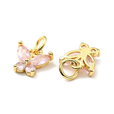 Rack Plating Brass Inlaid Cubic Zirconia Charms KK-G394-03G-06-1