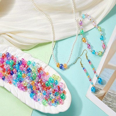 1000Pcs UV Plating Transparent Acrylic Beads OACR-SZ0001-55-1