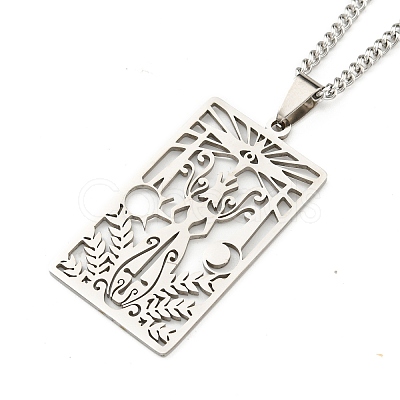 Non-Tarnish 304 Stainless Steel Pendant Necklaces NJEW-L118-02P-05-1