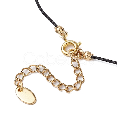 Natural Black Onyx(Dyed & Heated) Gourd Pendant Necklaces NJEW-JN05246-01-1