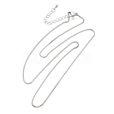 1MM Brass Box Chain Necklaces NJEW-Z083-01P-1
