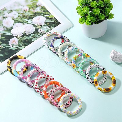 5Pcs Ring Food Grade Eco-Friendly Silicone Beads JX894I-1