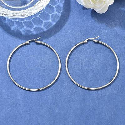 Tarnish Resistant 304 Stainless Steel Big Hoop Earrings X-EJEW-F105-04P-1