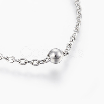 304 Stainless Steel Anklets AJEW-H013-02-1