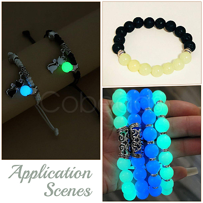 100Pcs Synthetic Luminous Stone Beads Strands G-SP0001-44B-1