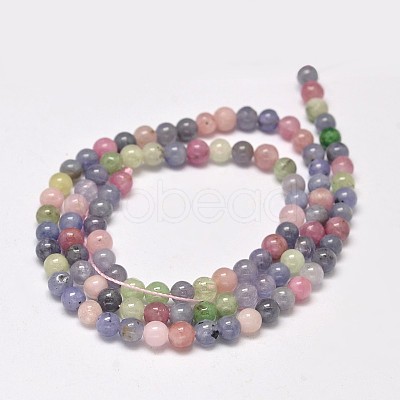 Natural Tanzanite Stone & Tourmaline Beads G-F289-24-4mm-1