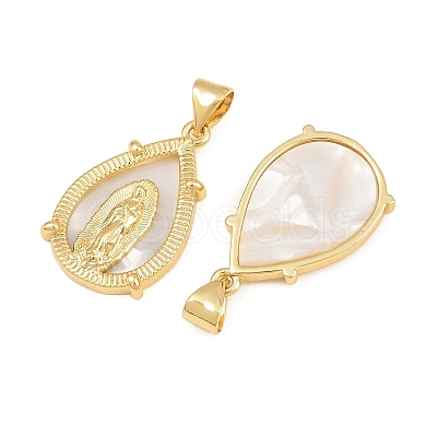 Brass Shell Pendants CU-CBA9482-05G-08-1
