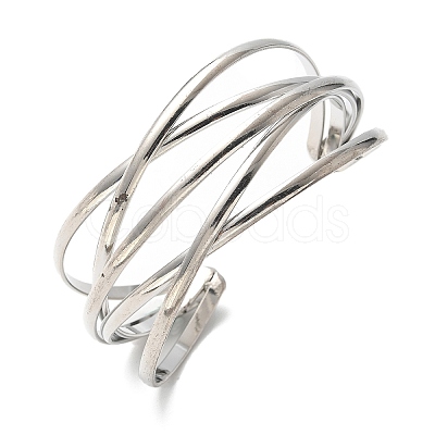 Electrophoresis Iron Cuff Bangles BJEW-M057-07P-1