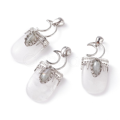 Natural Quartz Crystal Pendants G-F639-09G-P-1