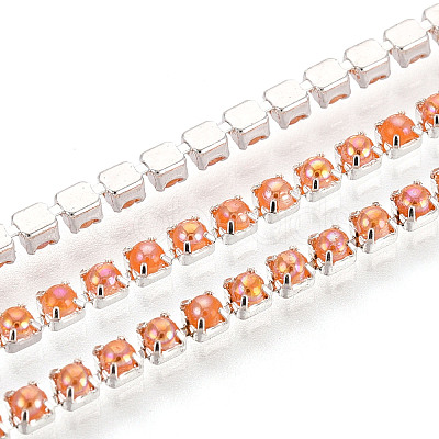 Iron & ABS Imitation Pearl Cup Chains CH-T007-01A-08-1