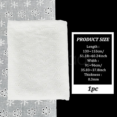 Cotton Embroidered Lace Fabric OCOR-WH0091-29-1