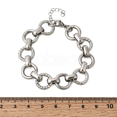 304 Stainless Steel Link Chain Bracelets for Women BJEW-P388-02B-P-1