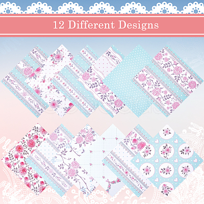 24 Sheets 12 Styles Rose Scrapbook Paper Pads DIY-WH0304-989H-1