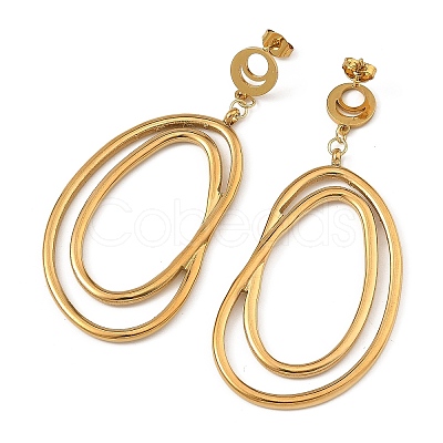 304 Stainless Steel Stud Dangle Earrings EJEW-JE07387-1