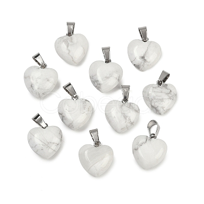 Natural Howlite Pendants G-I311-A31-1