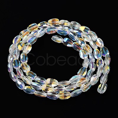 Transparent Electroplate Glass Beads Strands GLAA-Q099-F01-04-1