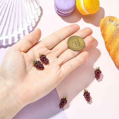 Natural Garnet Round Beaded Grape Pendants G-CJC0007-01-1