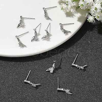 SHEGRACE Brass Micro Pave Cubic Zirconia Stud Earrings XGRQ4N869-713P-1
