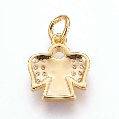 Brass Cubic Zirconia Pendants ZIRC-G144-03G-01-1