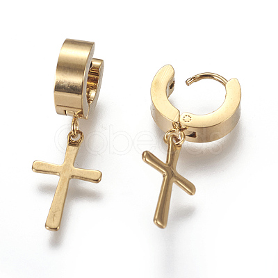 304 Stainless Steel Hoop Earrings X-EJEW-O087-01-1