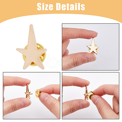 SUPERFINDINGS 30Pcs Star Alloy Brooches AJEW-FH0004-31A-1