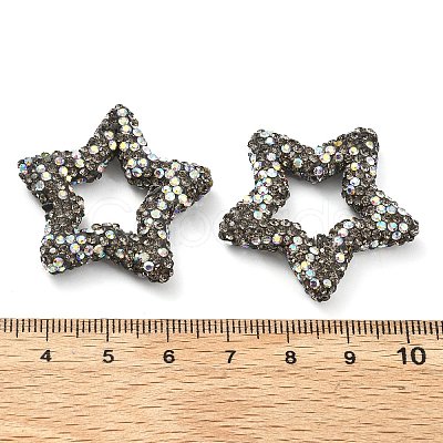 Star Shape Polymer Clay Rhinestone Beads CLAY-NH0001-06A-1