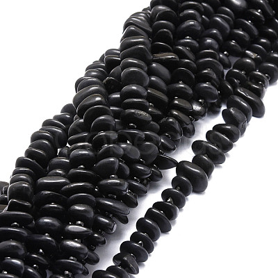 Natural Shungite Stone Beads Strands G-E569-J18-1